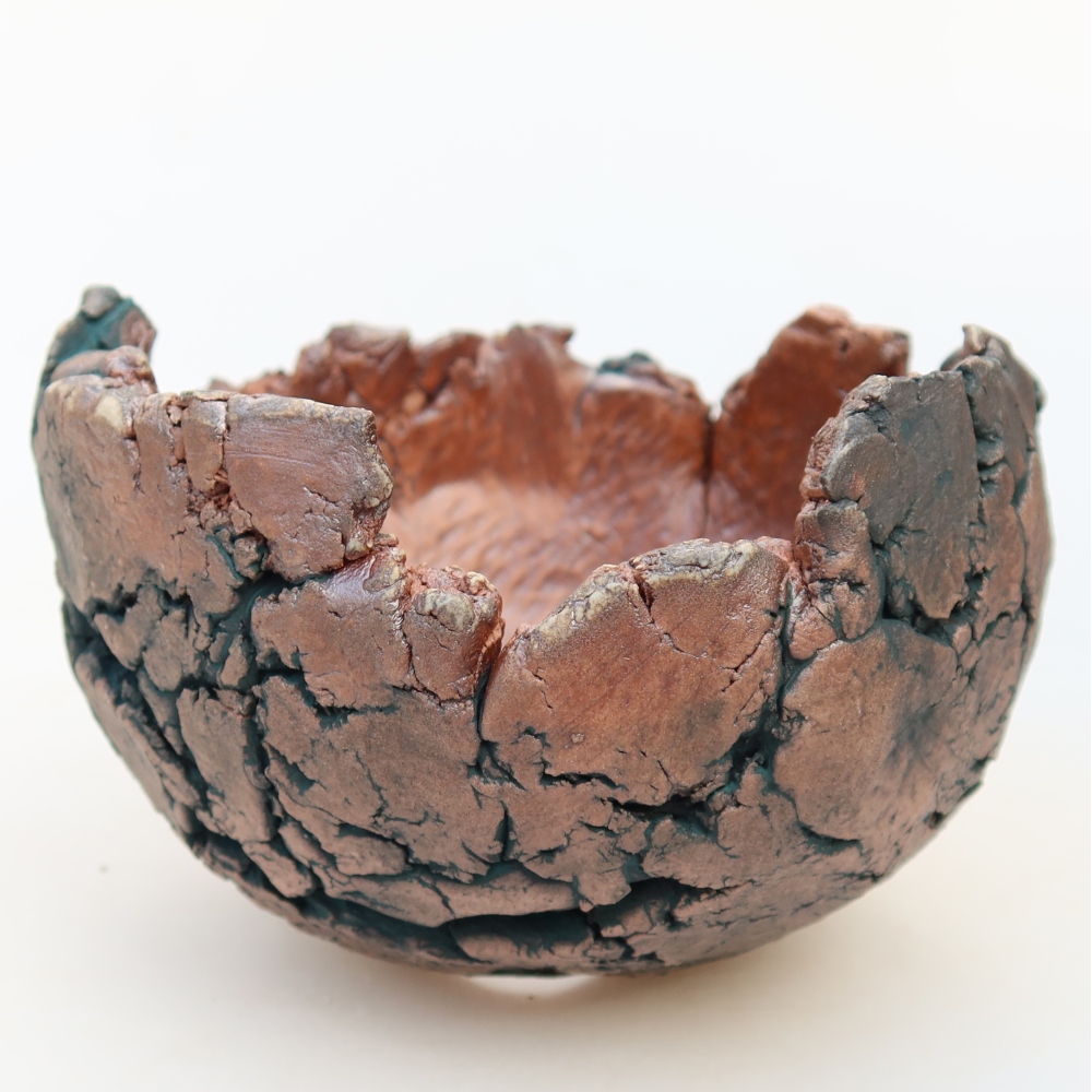 Kerámia tojáshéj  11 x 10,5 x 8 cm, zöld színű