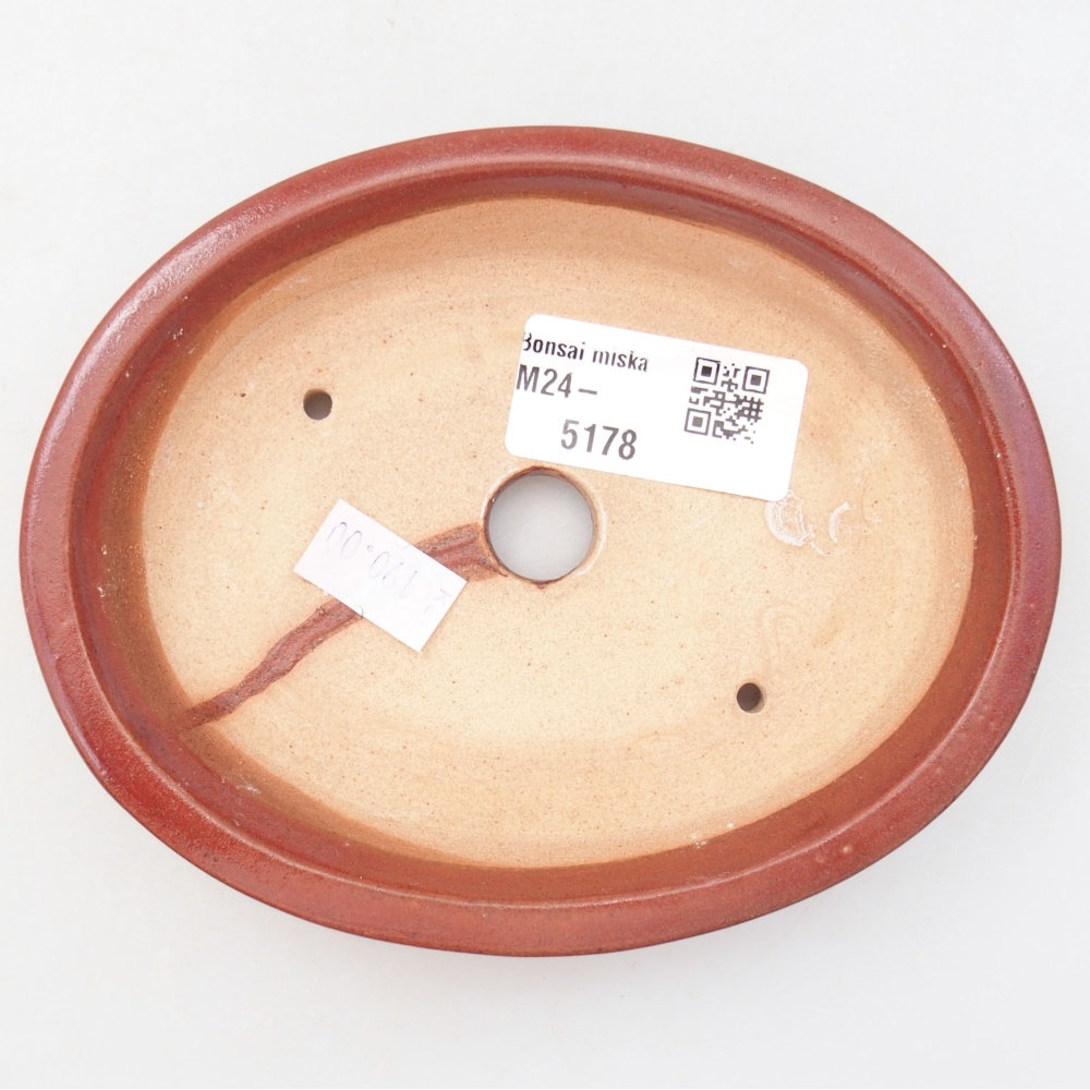 kerámia bonsai tál 13 x 11 x 3 cm, bordó színben