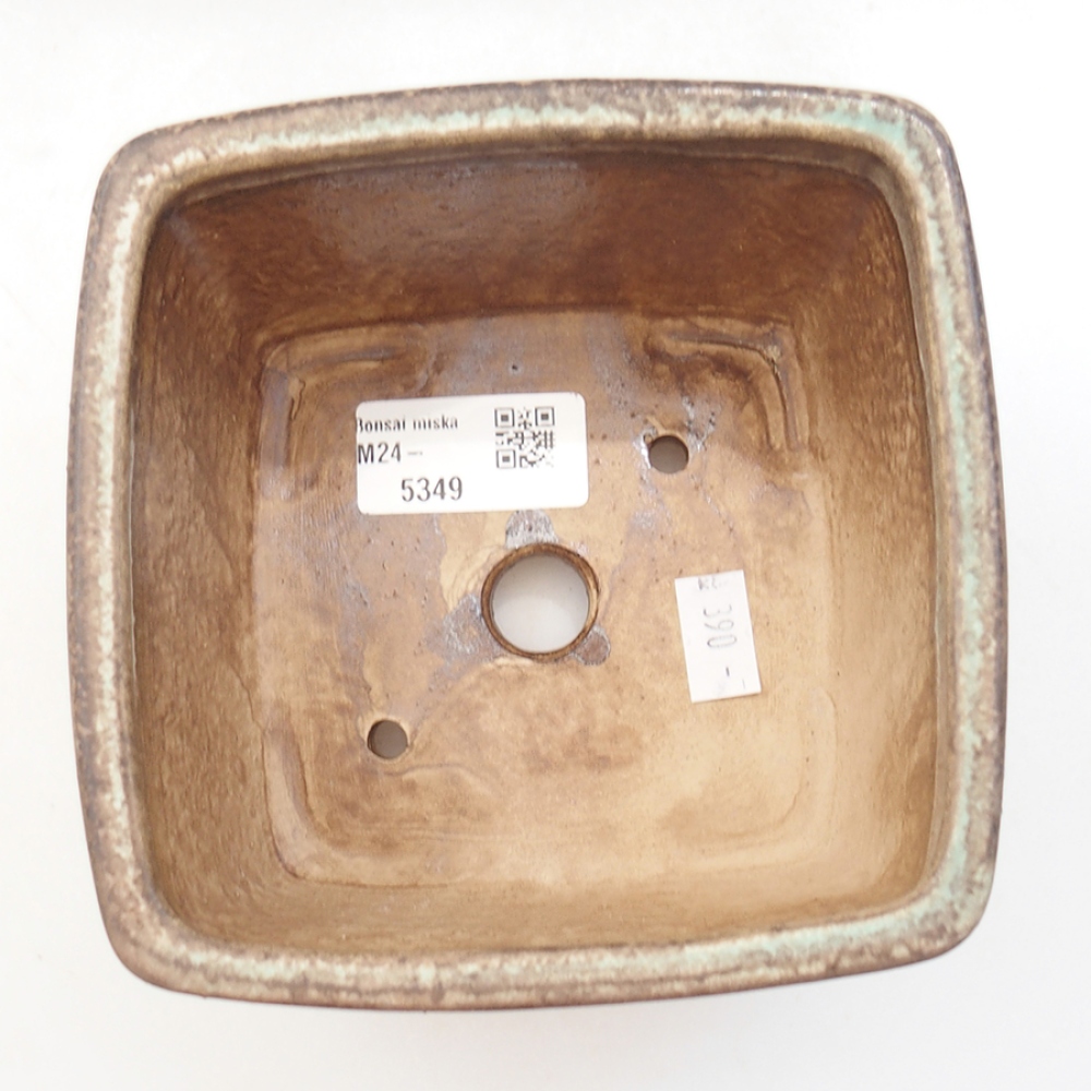 kerámia bonsai tál 13 x 13 x 8 cm, zöld