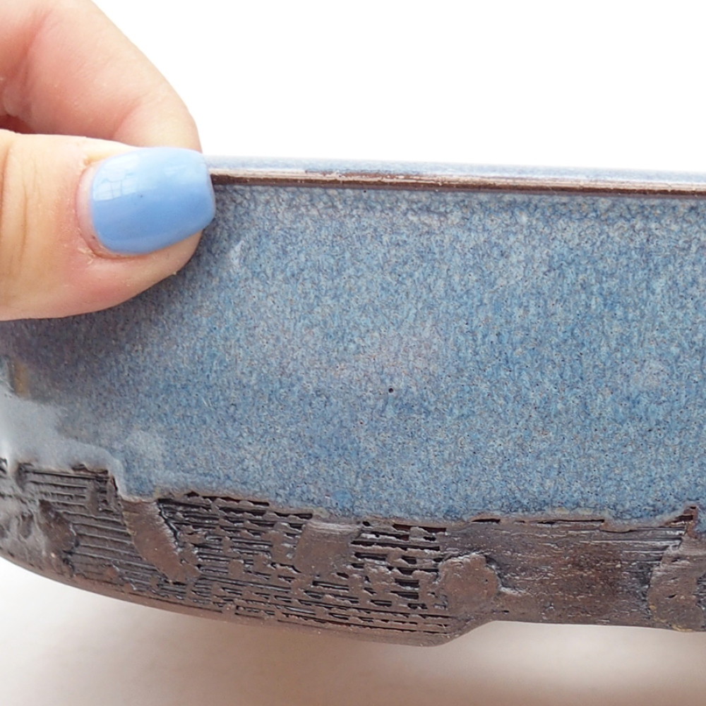 kerámia bonsai tál 20 x 20 x 5 cm, kék színben