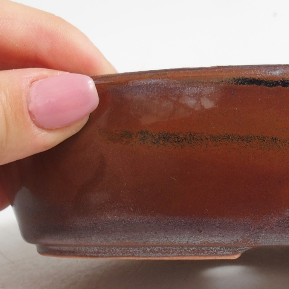 kerámia bonsai tál 15 x 9,5 x 4 cm, barna
