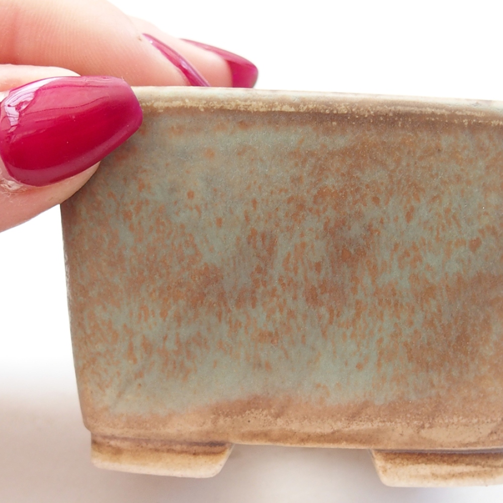 kerámia bonsai tál 6 x 6 x 4,5 cm, zöld