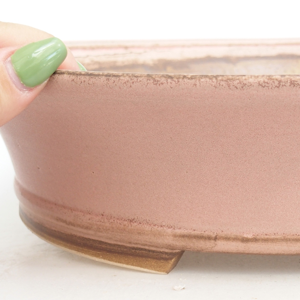 kerámia bonsai tál 32,5 x 28 x 7,5 cm, rózsaszínű