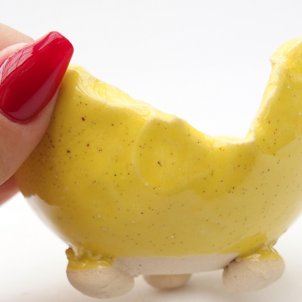 Kerámia kagyló 8,5 x 8,5 x 6 cm , sárga