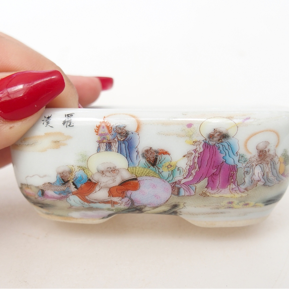 Mini bonsai tál 8 x 6 x 3 cm, fehér