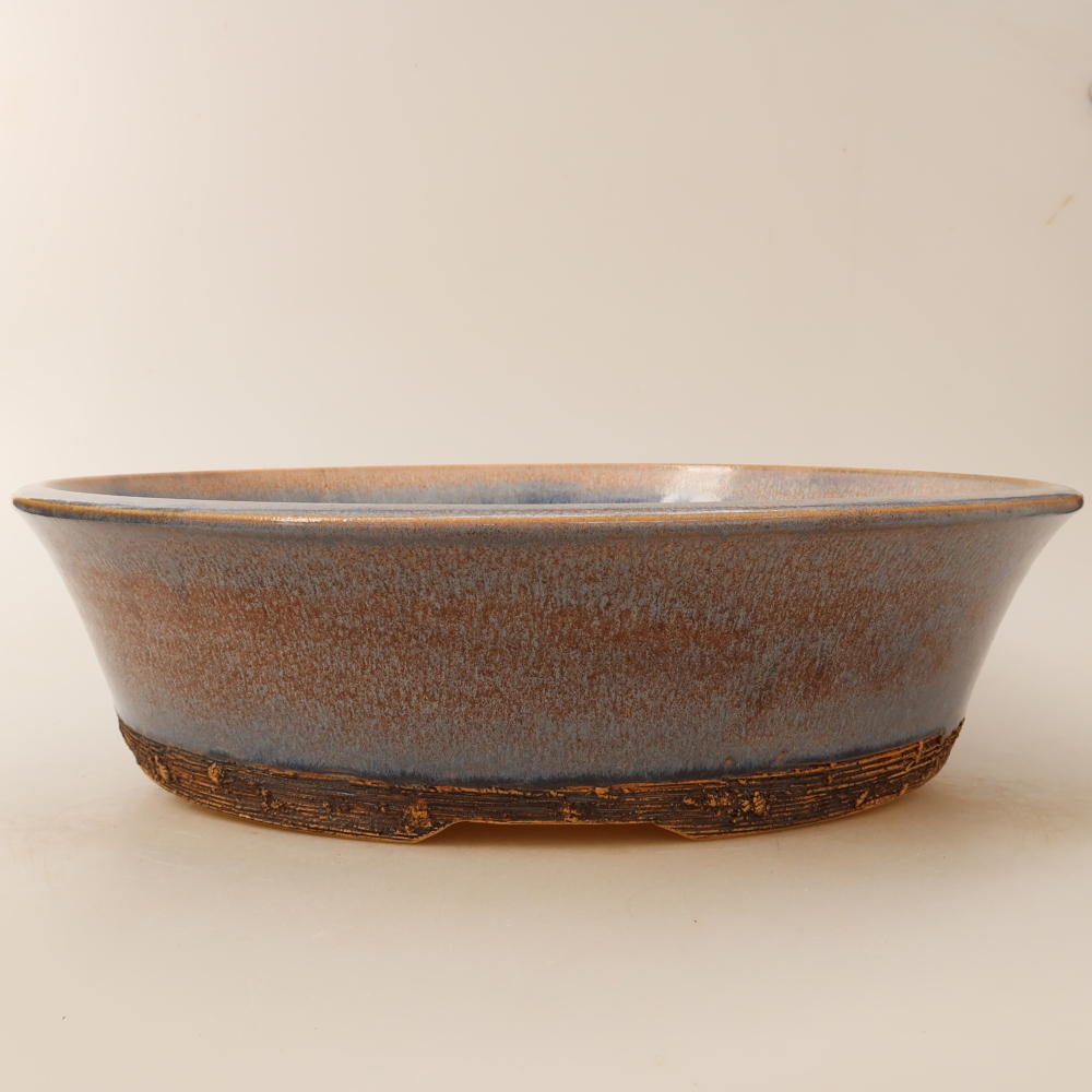 Kerámia bonsai-tál, 31 x 31 x 8 cm, kék színű
