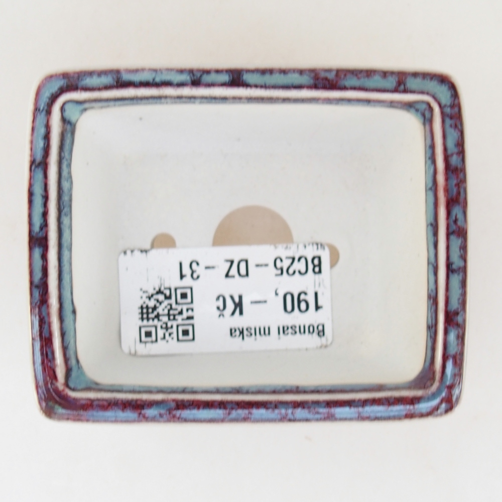 Mini bonsai tál 7,5 x 6 x 3 cm, bordó színű