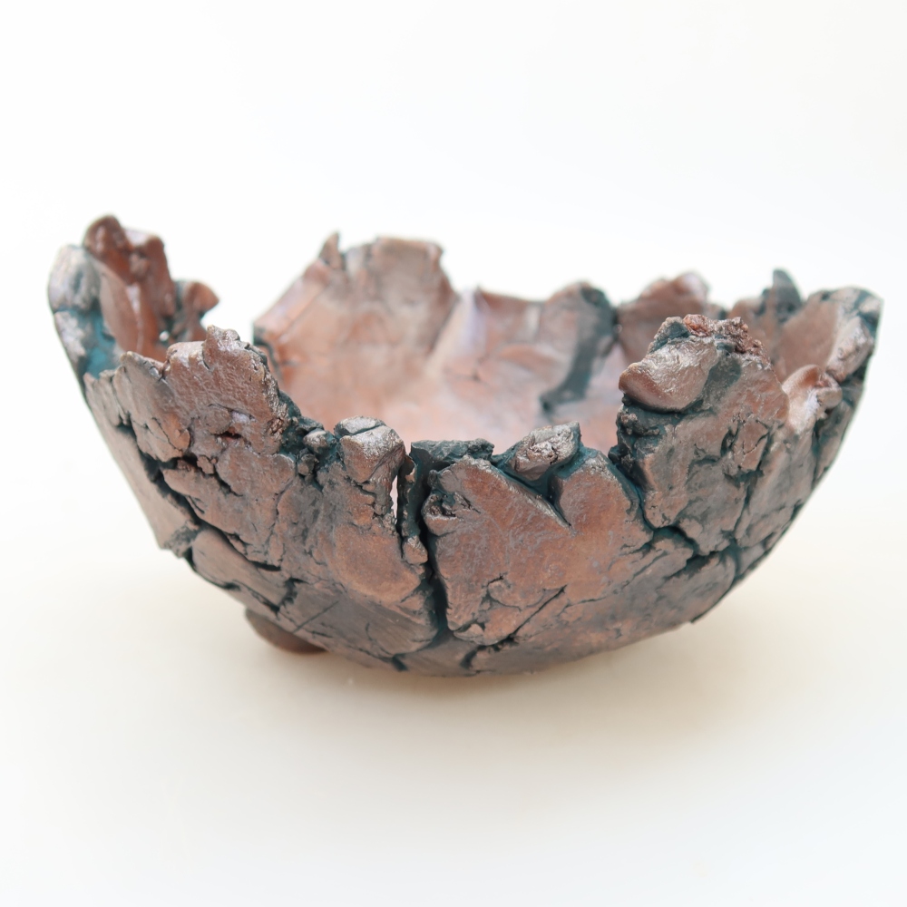 Kerámia héj, 14 x 13 x 7 cm, zöld színű