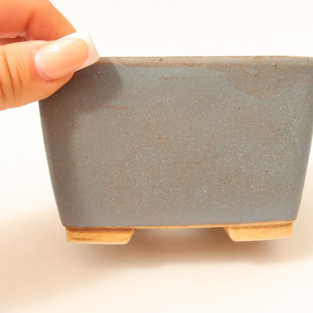 Kerámia bonsai-tál, 10,5 x 10,5 x 7 cm, kék színű