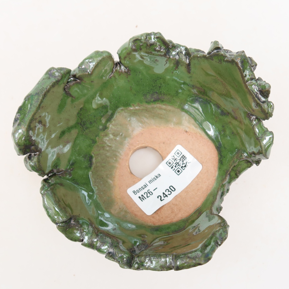Kerámia héj  11 x 11 x 7 cm, zöld színű