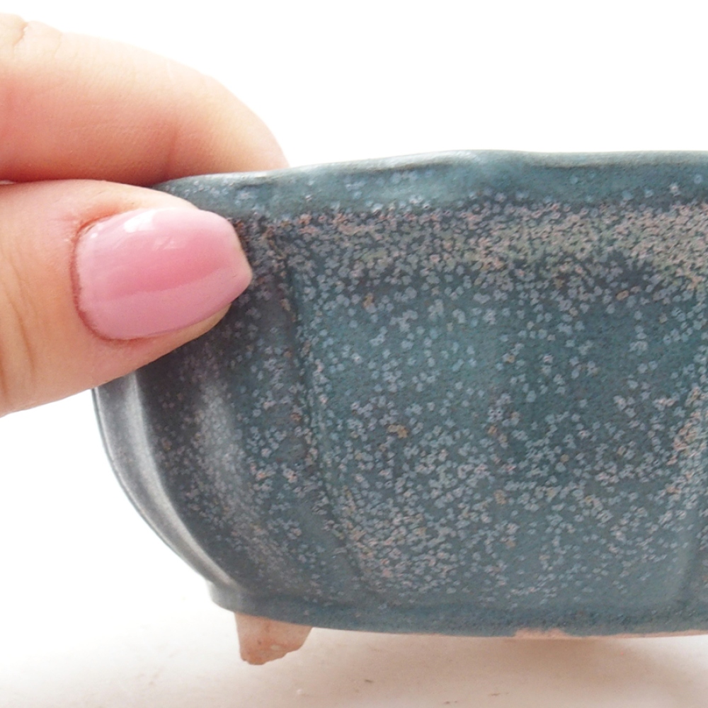 kerámia bonsai tál 11 x 11 x 5 cm, kék színben