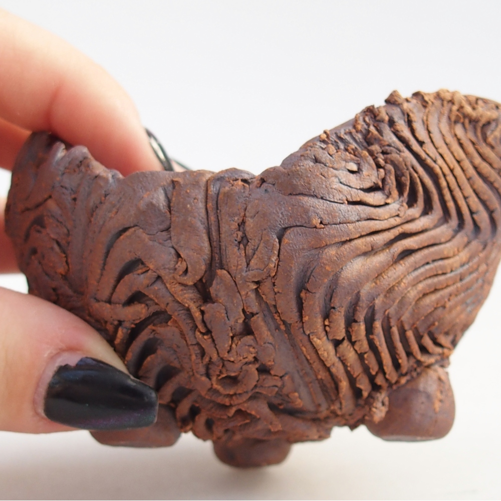 Kerámia kagyló 8,5 x 8 x 5,5 cm , barna színű