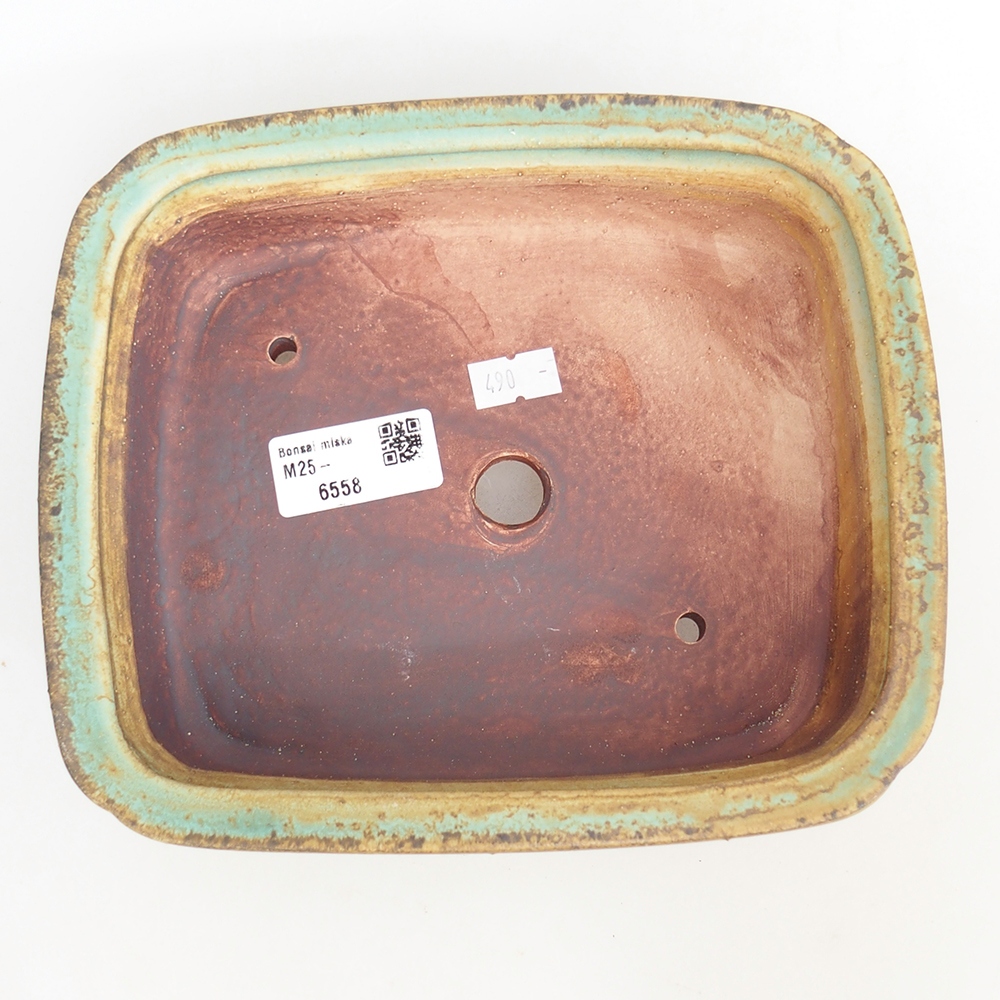 kerámia bonsai tál 20 x 17 x 6 cm, zöld