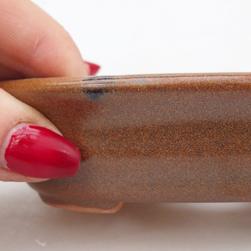 kerámia bonsai tál 12 x 10 x 3 cm, barna