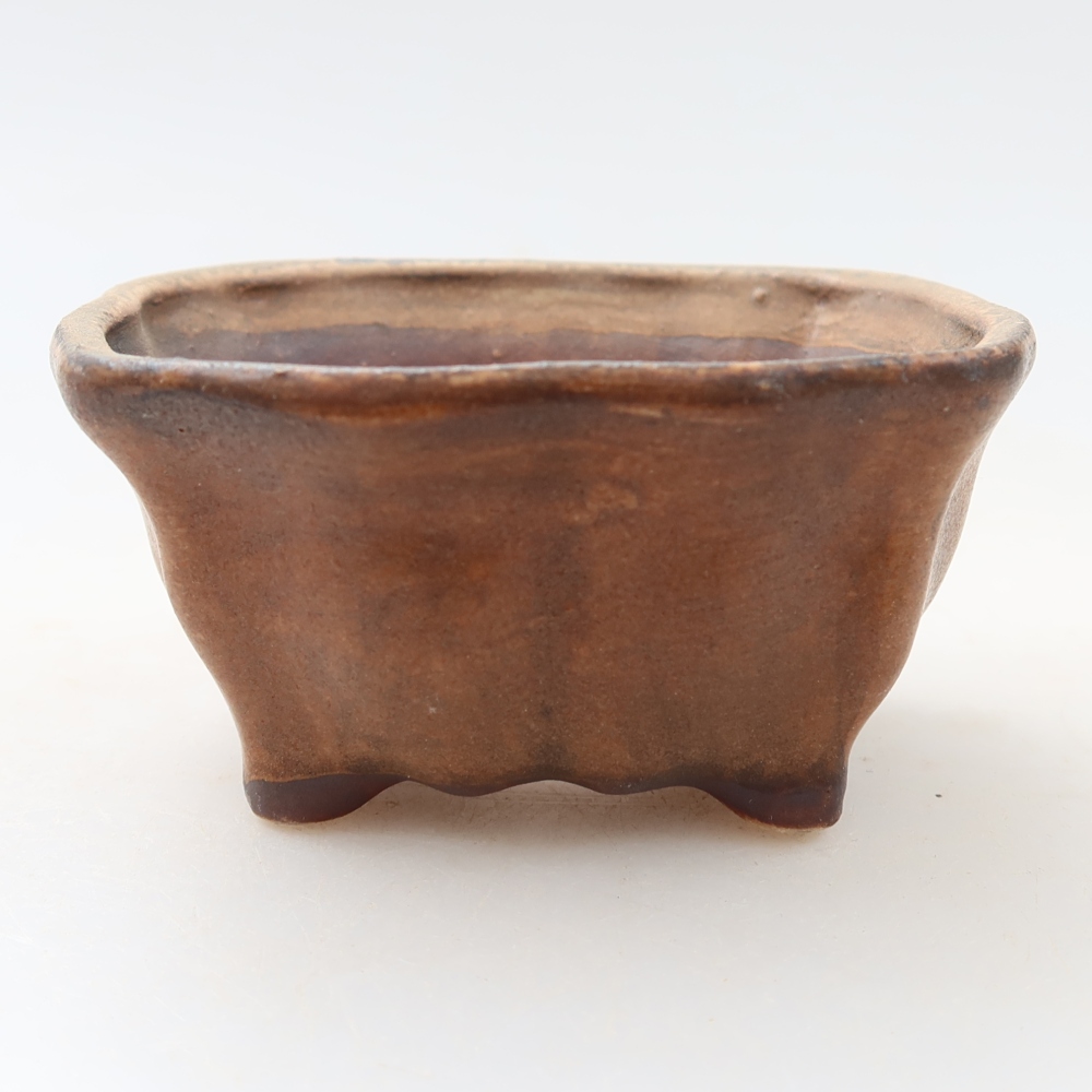 Kerámia bonsai tál, 7 x 7 x 3,5 cm, rózsaszín
