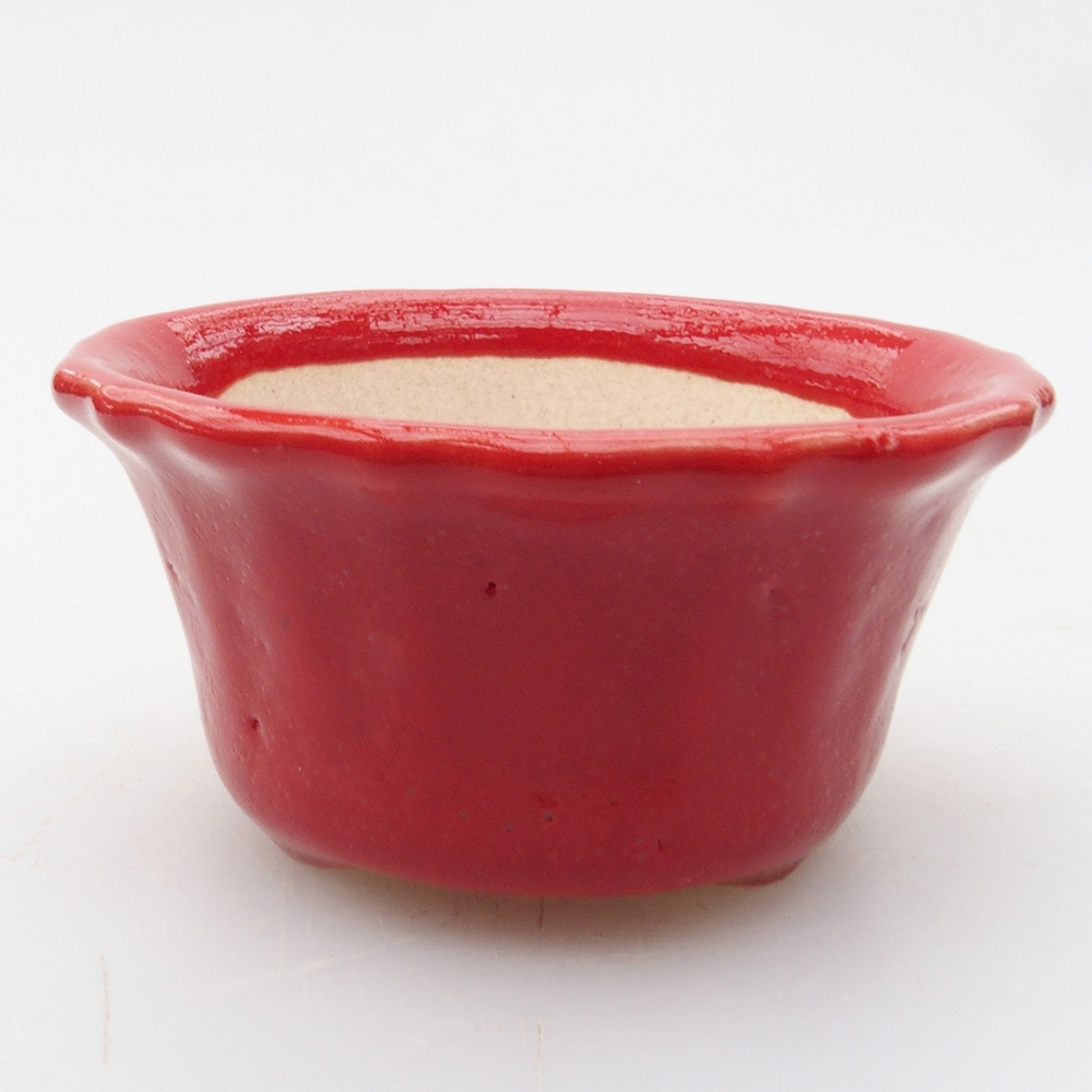 Mini bonsai tál 5 x 5 x 3 cm, piros színben