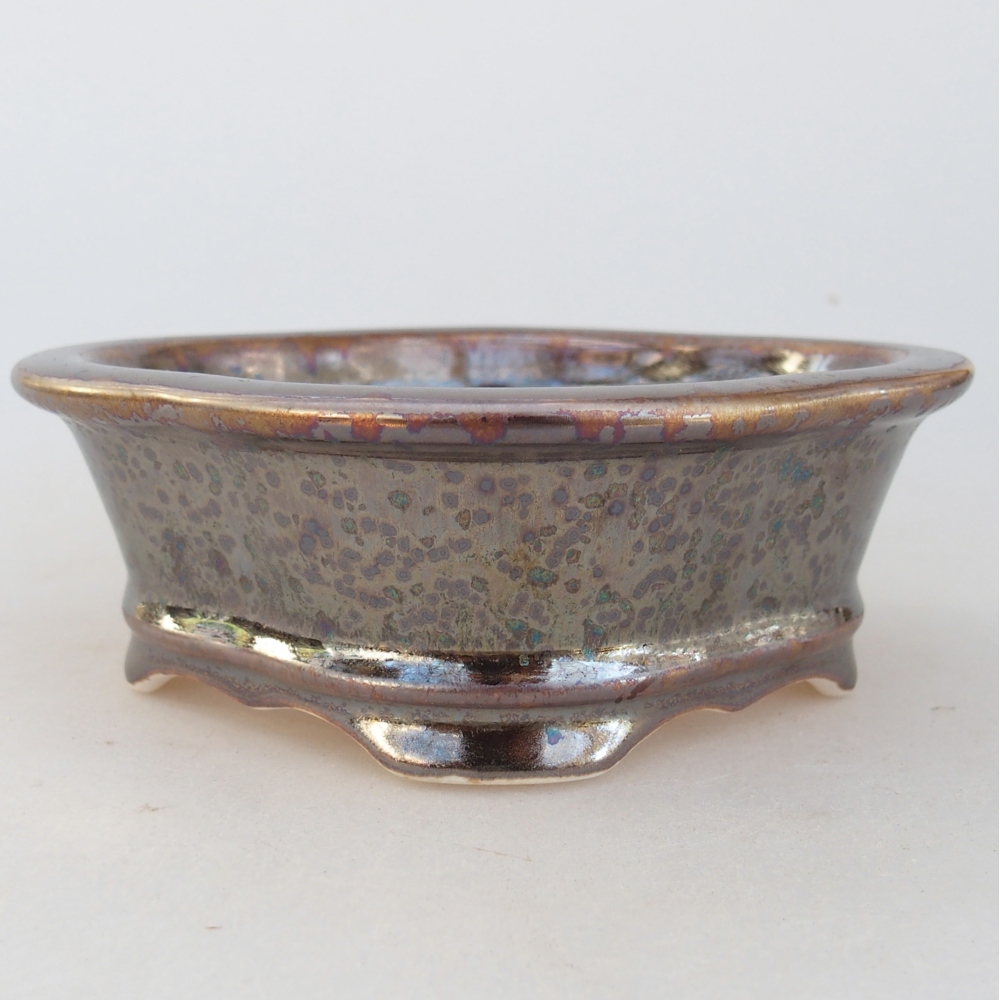 kerámia bonsai tál 13 x 12 x 5 cm, arany színű