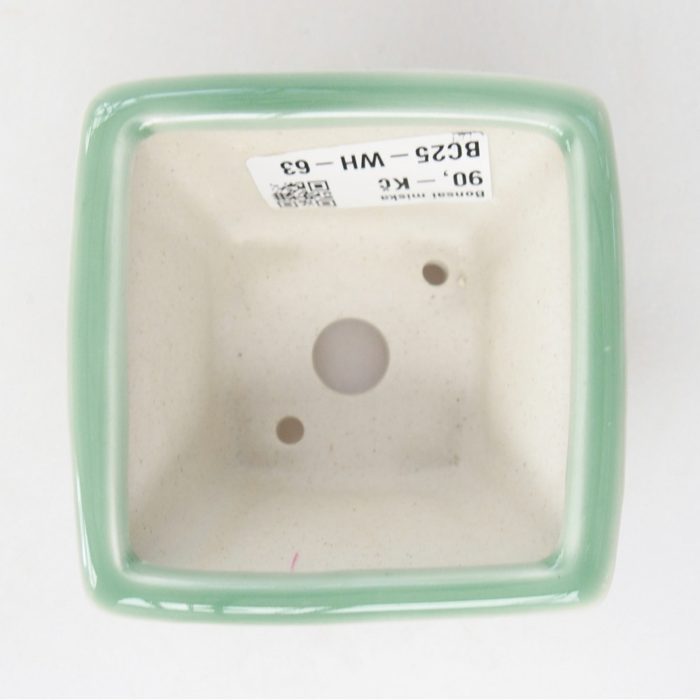 kerámia bonsai tál 8,5 x 8,5 x 5 cm, zöld