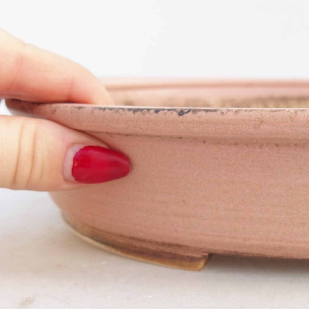 kerámia bonsai tál 24 x 21 x 5 cm, rózsaszínű