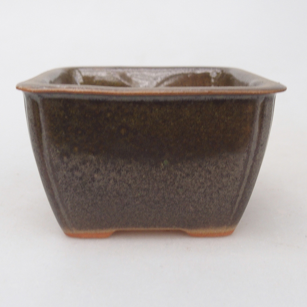 kerámia bonsai tál 8,5 x 8,5 x 5 cm, barna