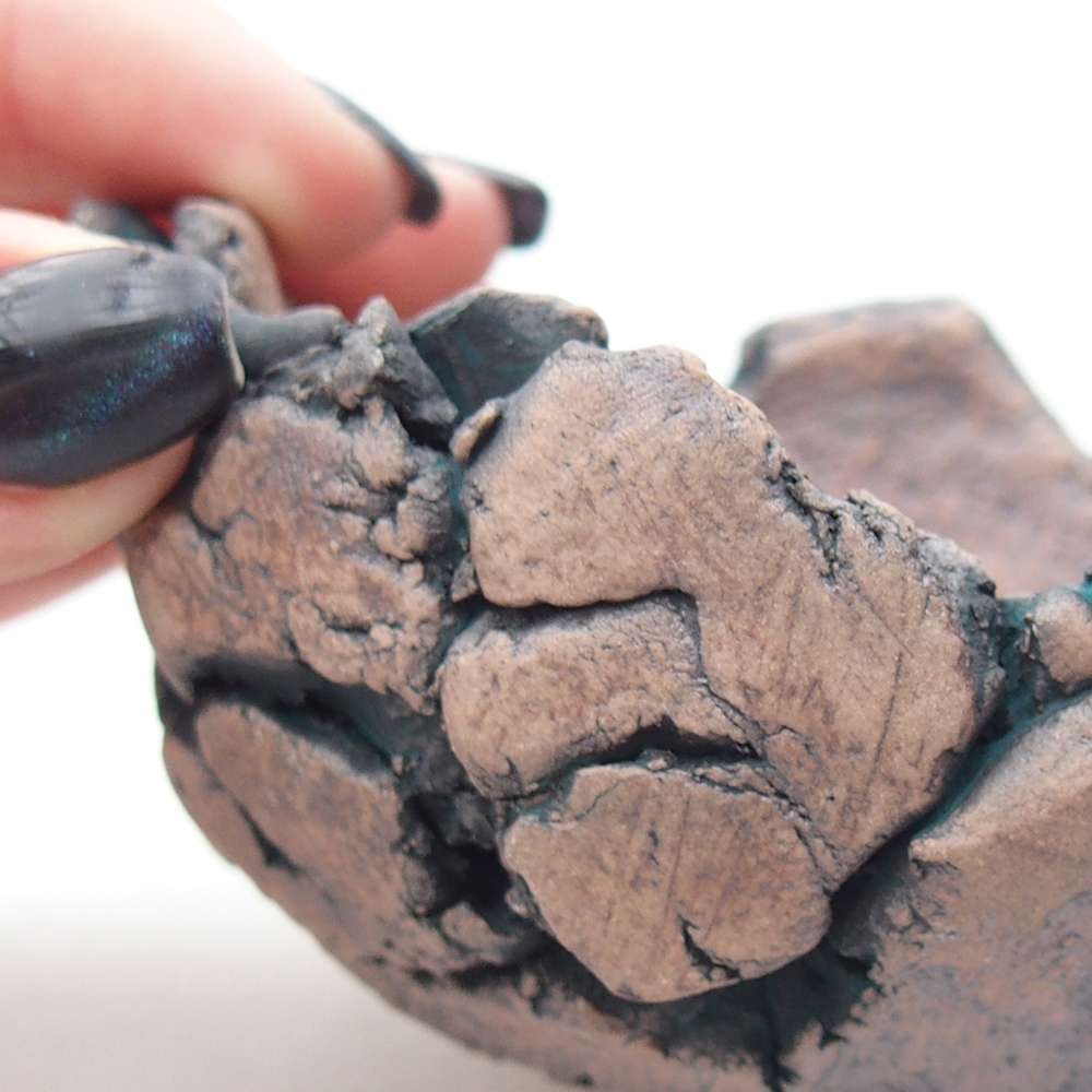 Kerámia kagyló 9 x 9 x 6 cm , zöld színű