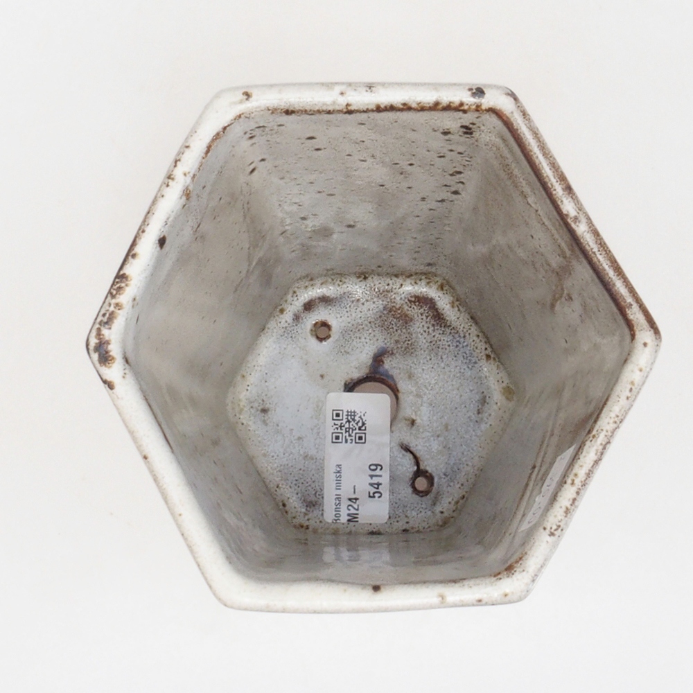 Kerámia bonsai tál 12,5 x 11,5 x 16,5 cm, fehér színben