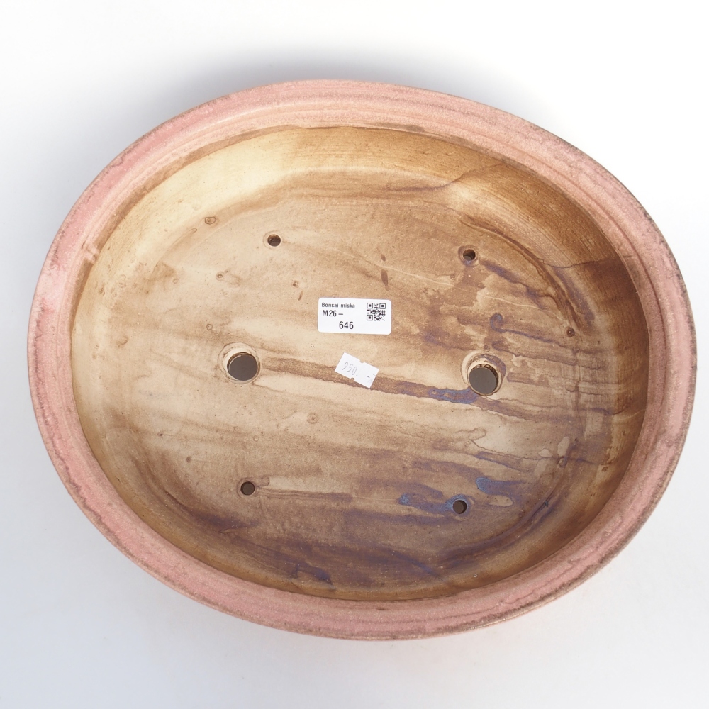 Kerámia bonsai tál 32,5 x 28,5 x 7,5 cm, rózsaszínű