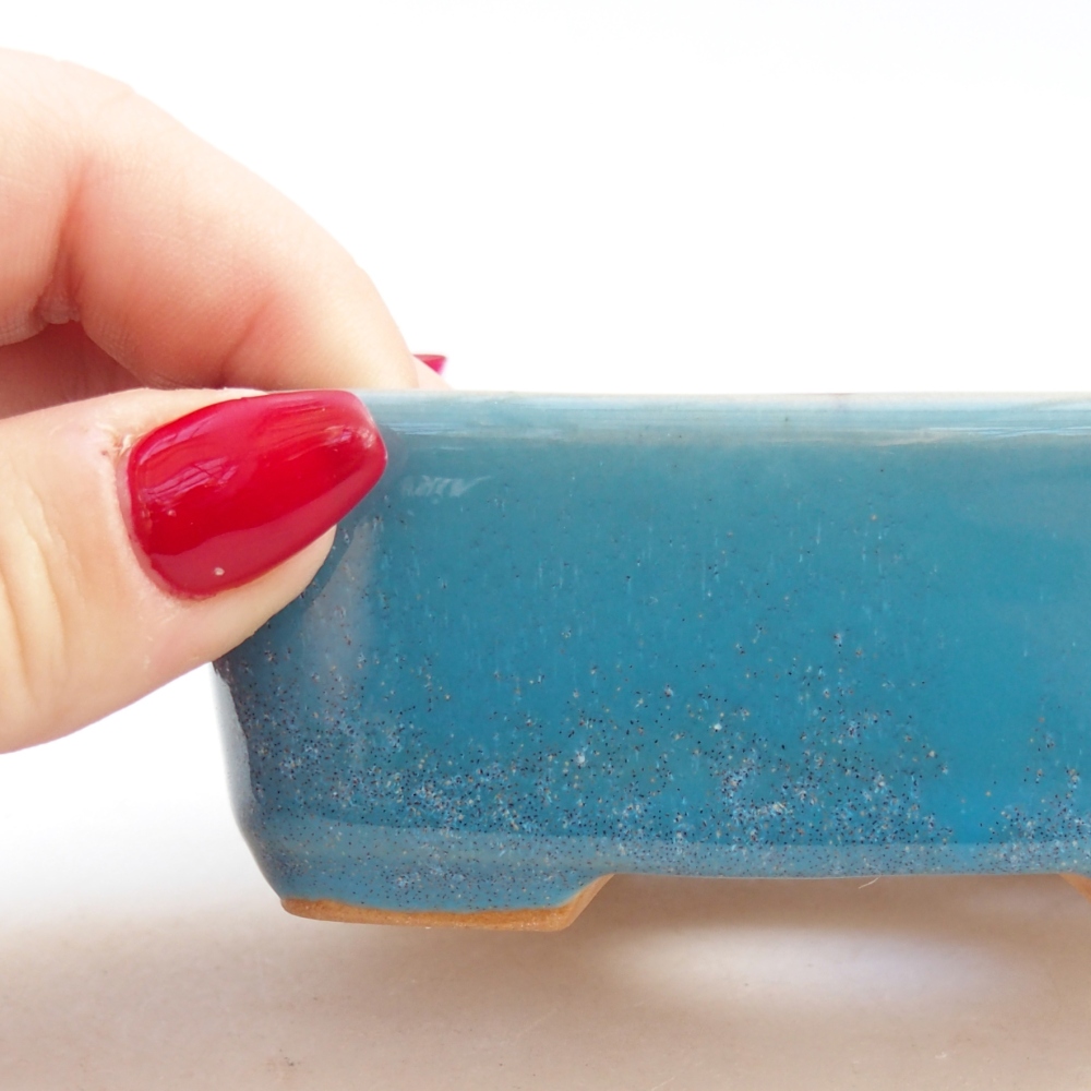 kerámia bonsai tál 9,5 x 8 x 3,5 cm, kék színben