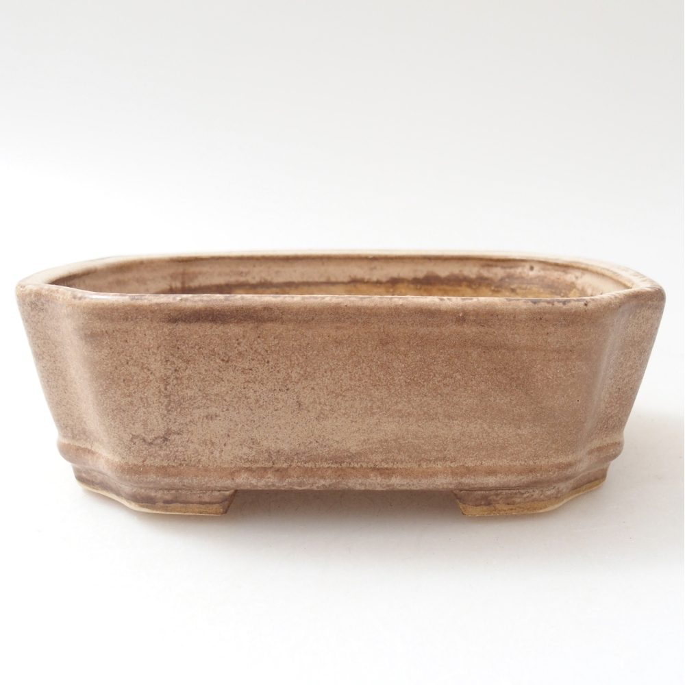 kerámia bonsai tál 14 x 12 x 4,5 cm, bézs színű