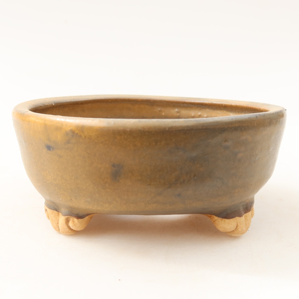 kerámia bonsai tál 10,5 x 10,5 x 4 cm, barna