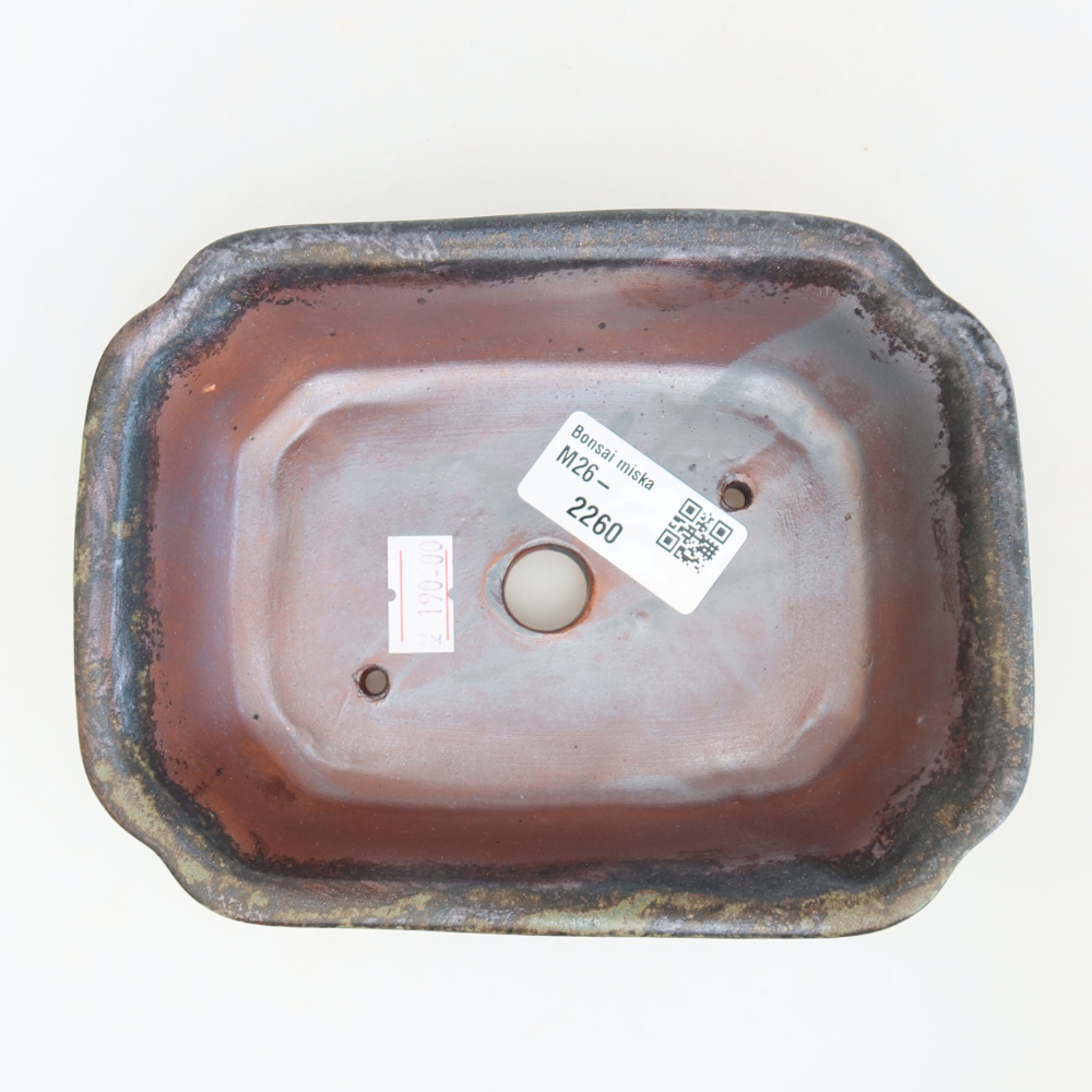 kerámia bonsai tál 15,5 x 12 x 4,5 cm, barna