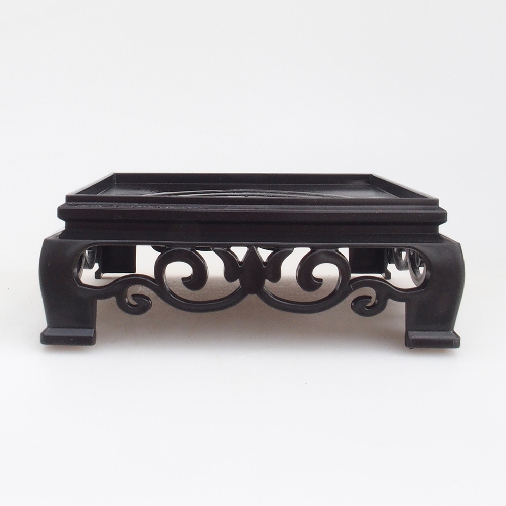 Bonsai asztal műanyag szögletes 12,5 x 12,5 x 4 cm, fekete színben