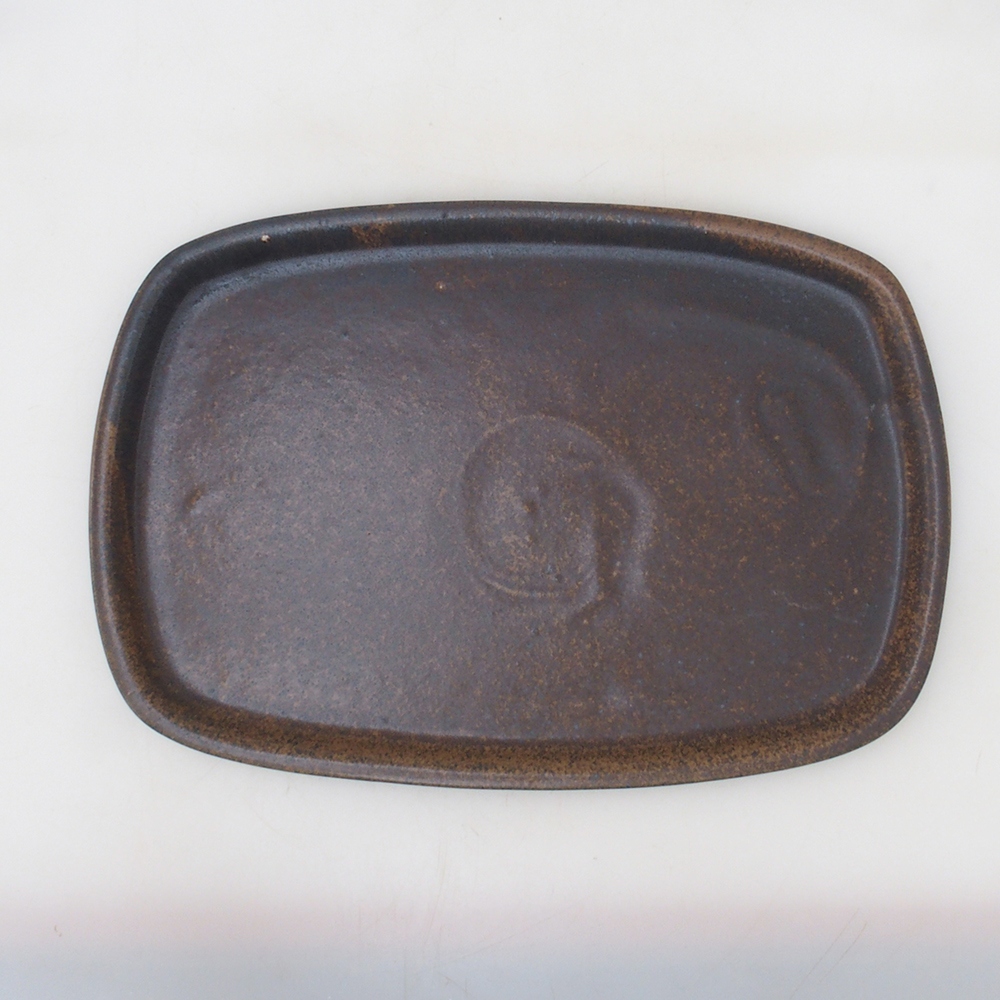 Kerámia tálca H09 - 28,5 x 19,5 x 1,5 cm - barna