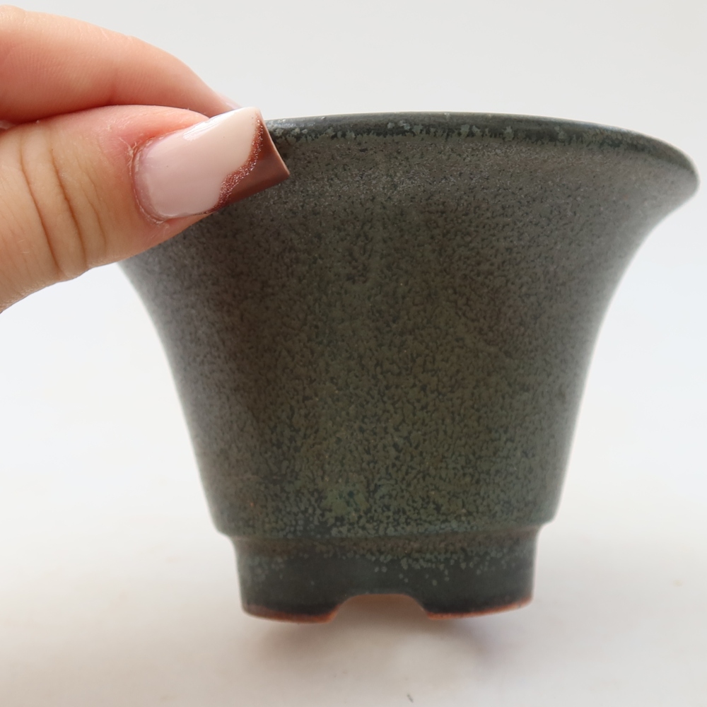 Kerámia bonsai-tál 10,5 x 10,5 x 7 cm, szín: szürke