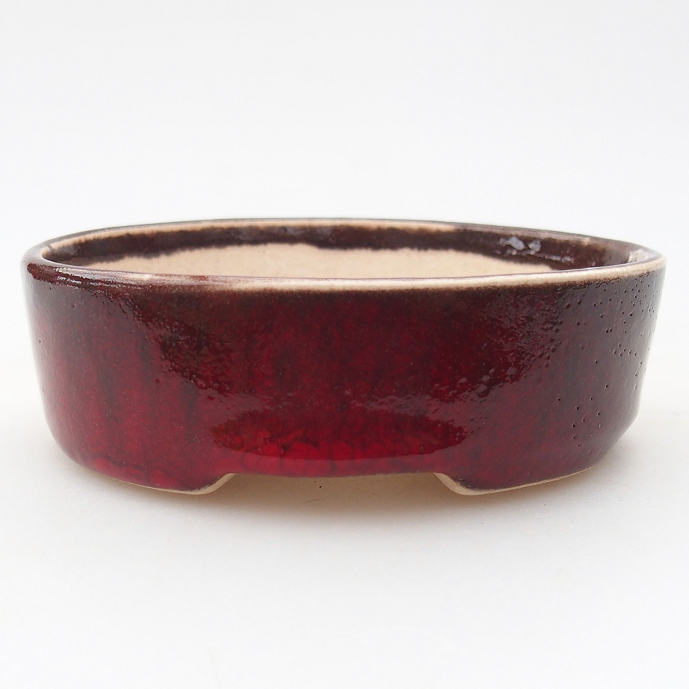 Mini bonsai tál 9,5 x 8,5 x 3 cm, piros színben