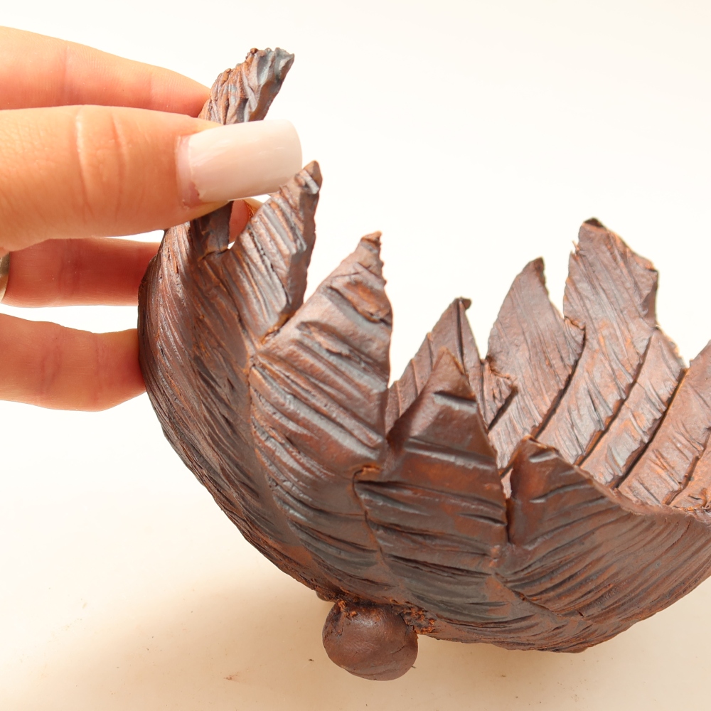 Kerámia héj  14,5 x 11 x 11 cm, barna színű