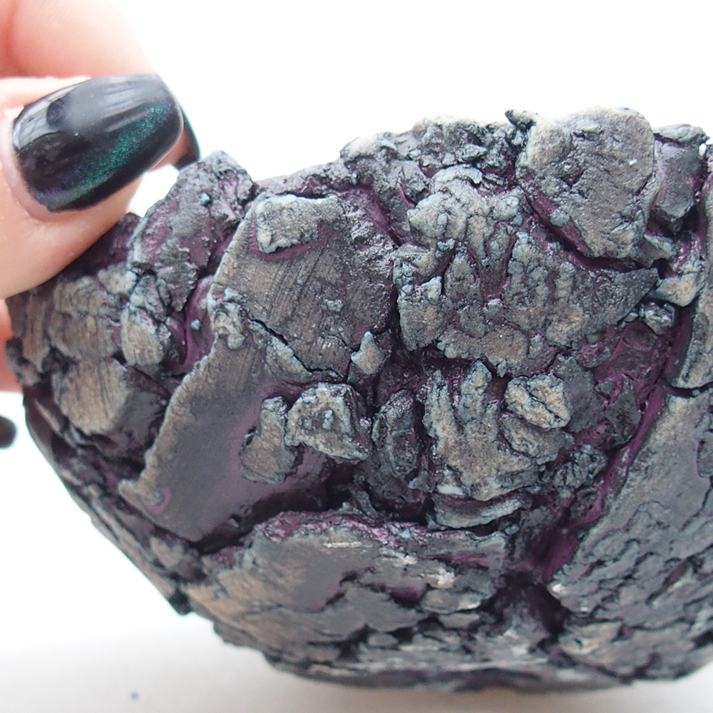 kerámia kagyló 11 x 10 x 6 cm , lila színű