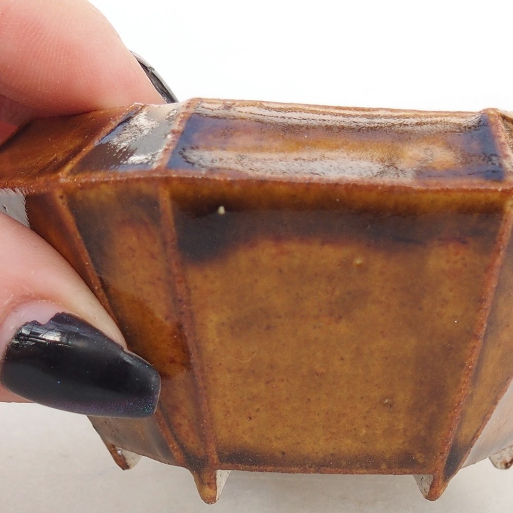 kerámia bonsai tál 8,5 x 8 x 4 cm, barna