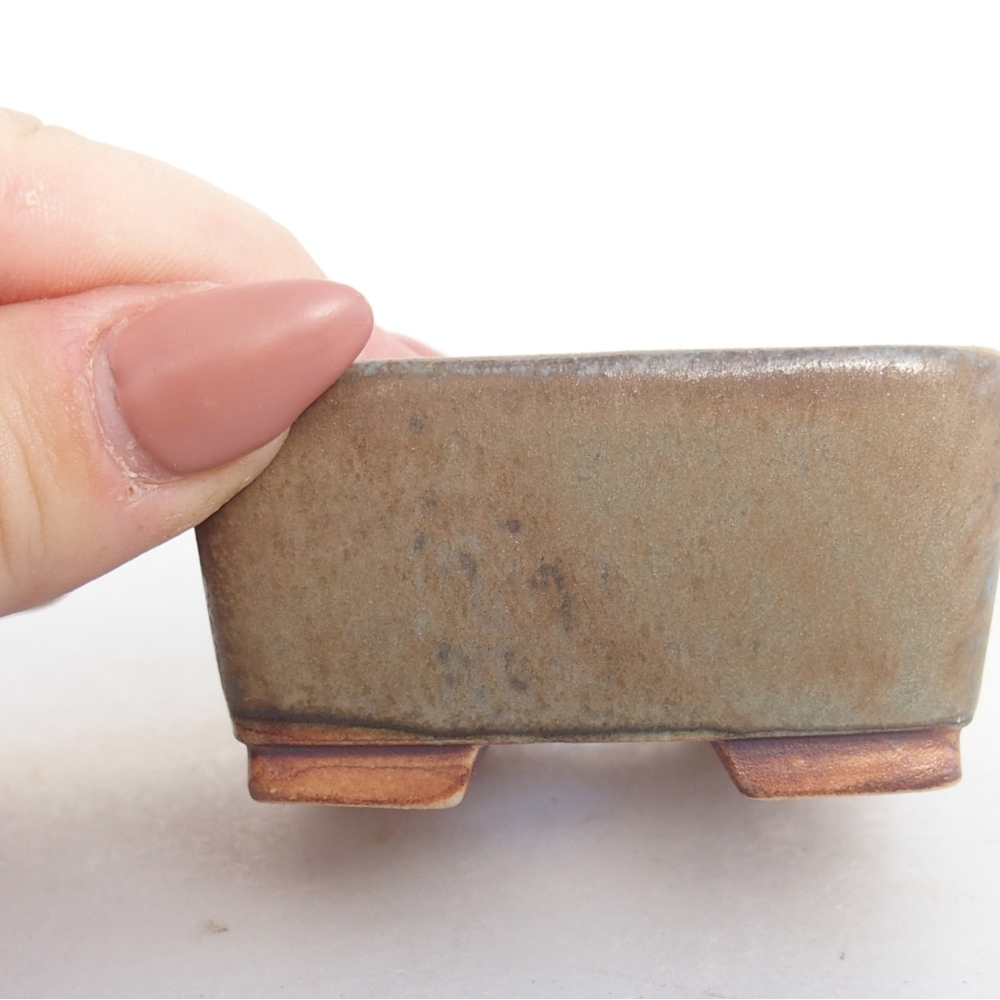 kerámia bonsai tál 6 x 6 x 3 cm, barna