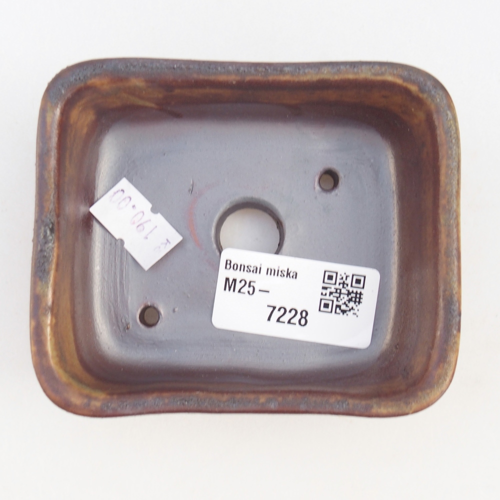 kerámia bonsai tál 9,5 x 8 x 3,5 cm, barna