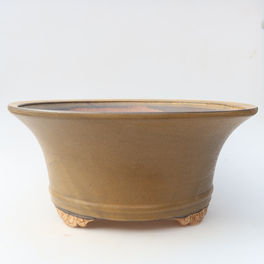 Kerámia bonsai-tál, 31,5 x 31,5 x 14,5 cm, barna színű