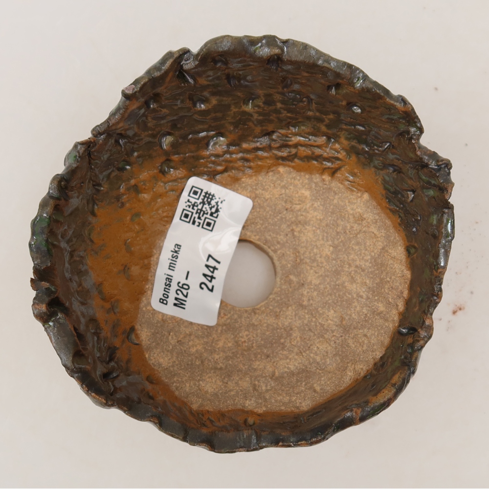 Kerámia héj  10 x 9,5 x 6 cm, szín: barnazöld