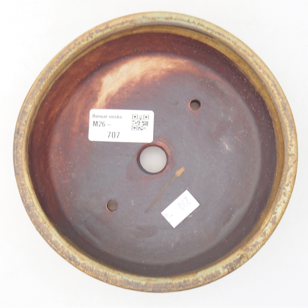 Kerámia bonsai tál 15,5 x 15,5 x 5 cm, zöld