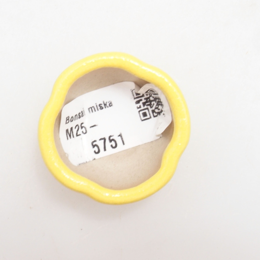kerámia bonsai tál 4 x 4 x 2 cm, sárga