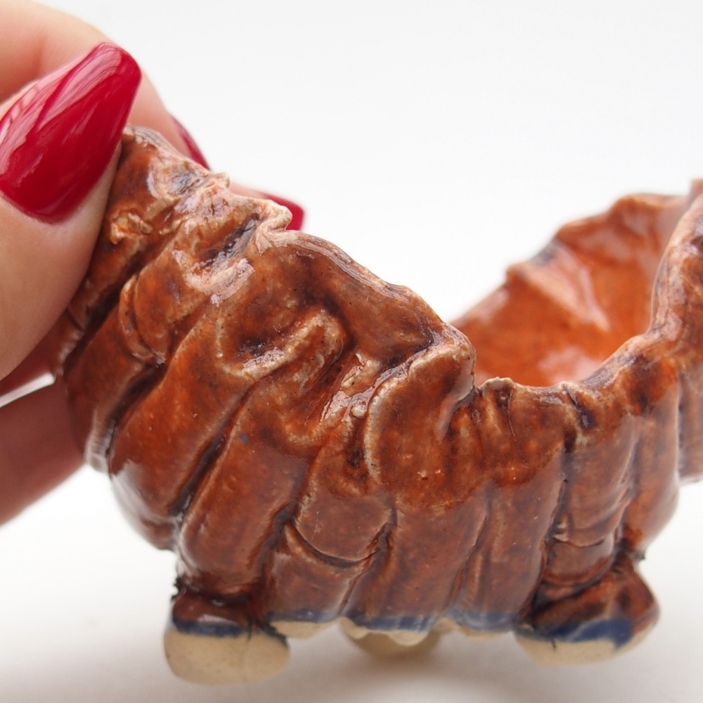 Kerámia kagyló 8 x 8 x 6 cm , narancssárga színű