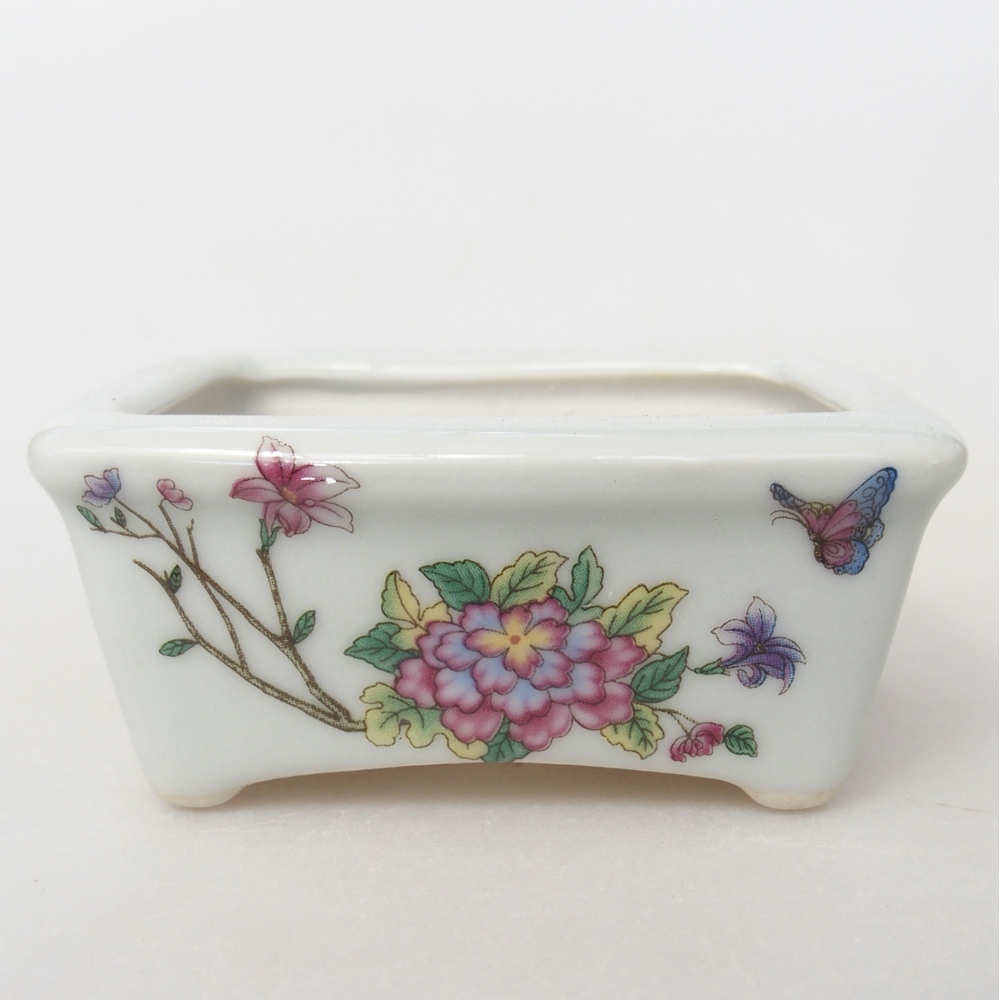 Mini bonsai tál 8 x 6,5 x 3,5 cm, fehér