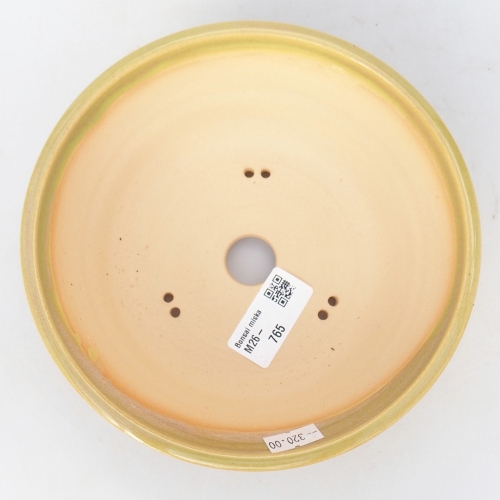 kerámia bonsai tál 17 x 17 x 5,5 cm, sárga-zöld