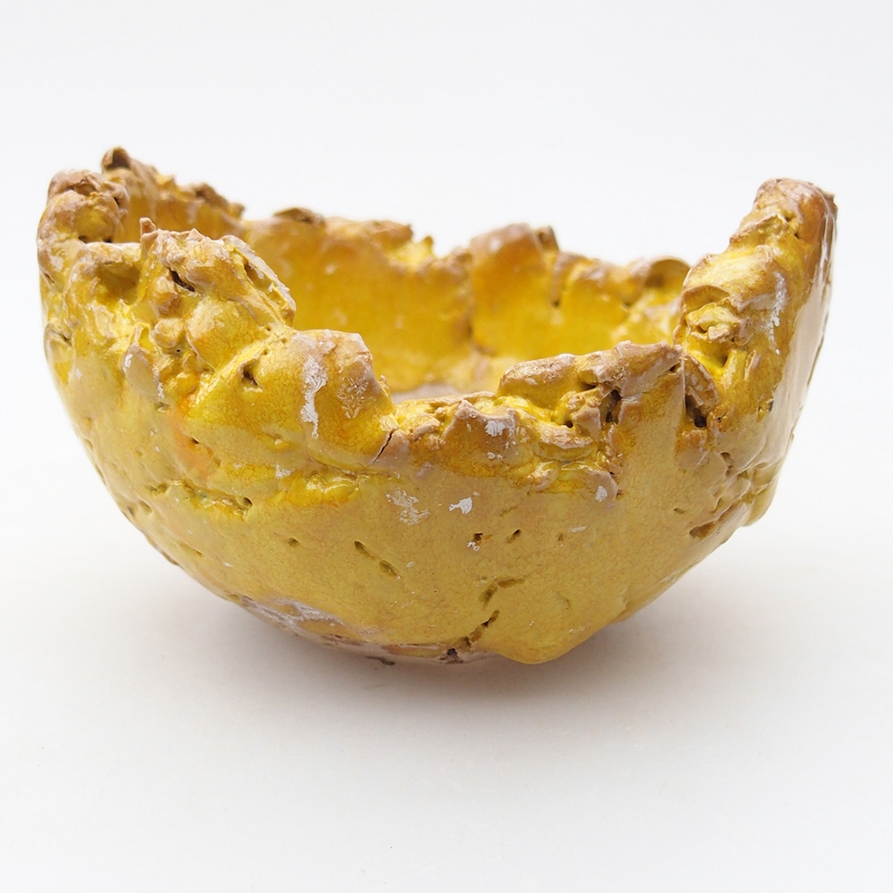 Kerámia kagyló 9 x 8,5 x 5,5 cm , sárga színű