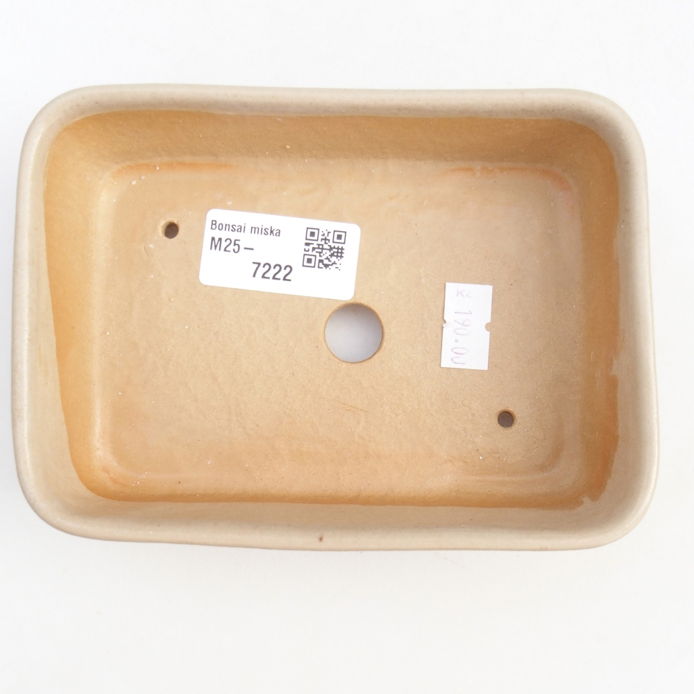 kerámia bonsai tál 14,5 x 10,5 x 4,5 cm, bézs színű