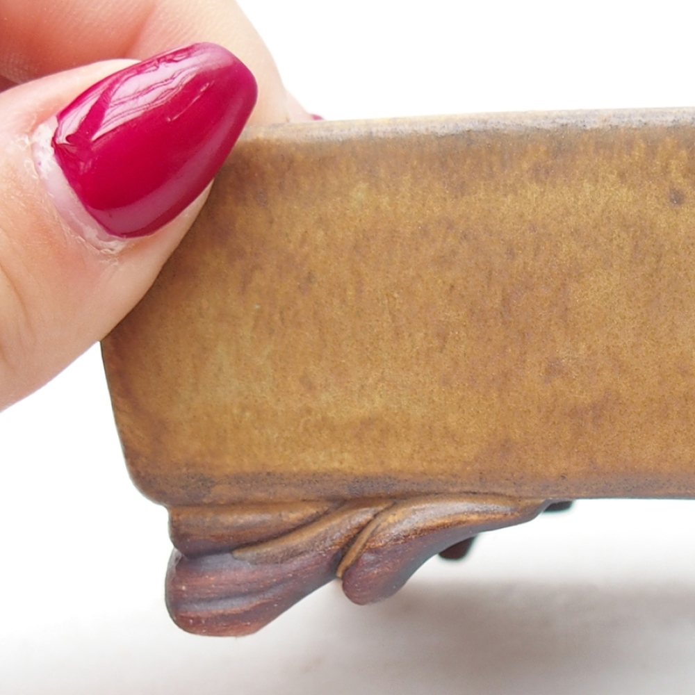 kerámia bonsai tál 10 x 8,5 x 4 cm, zöld